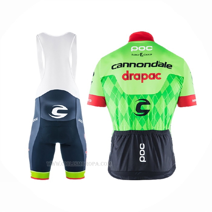 2017 Ropa Ciclismo Cannondale Drapac Verde Mangas Corta y Culotte Corto